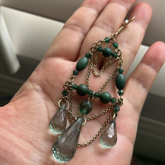 🖤NEW💕Green beads chandelier earrings - Picture 10 of 14